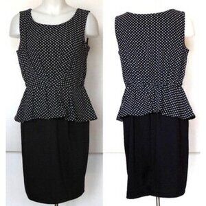 Polka Dot, Peplum sleeveless dress, Enfocus Studio​​​​​​​​​​​​​